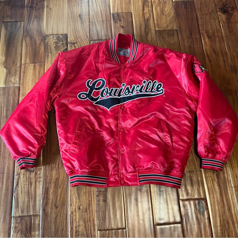 Louisville Satin Jacket Quilted XL Cardinals Team Pride embroidered like new